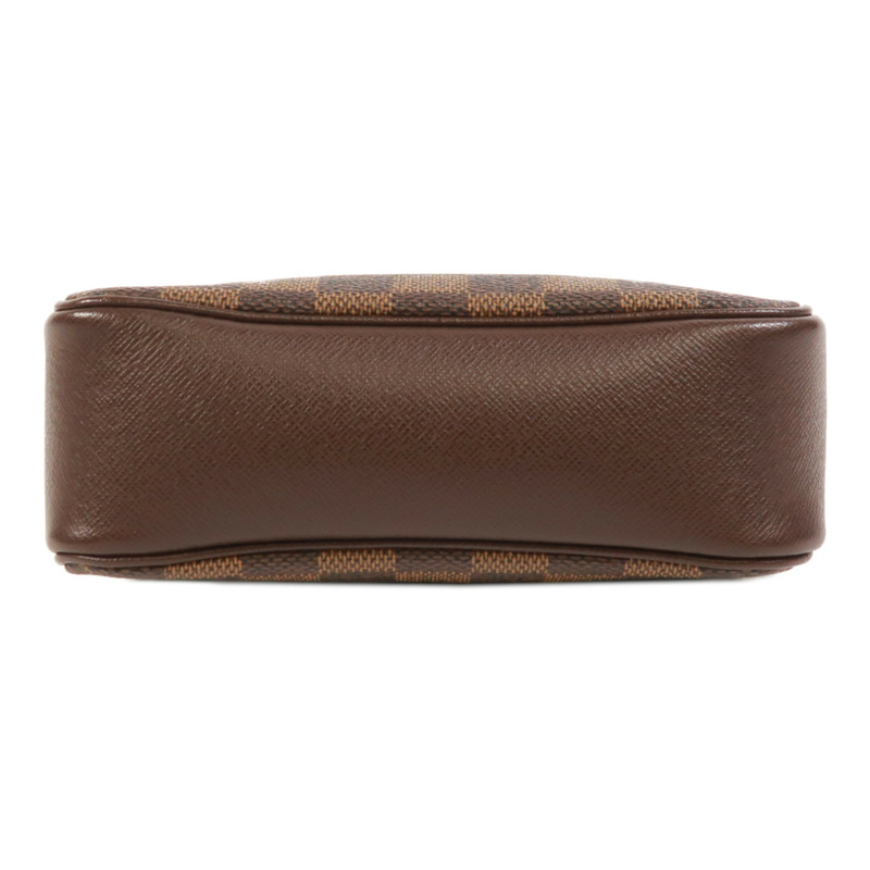 LOUIS VUITTON Damier Trousse Makeup Accessory Pouch金扣手挽袋棕色-3