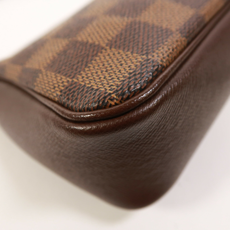 LOUIS VUITTON Damier Trousse Makeup Accessory Pouch金扣手挽袋棕色-12