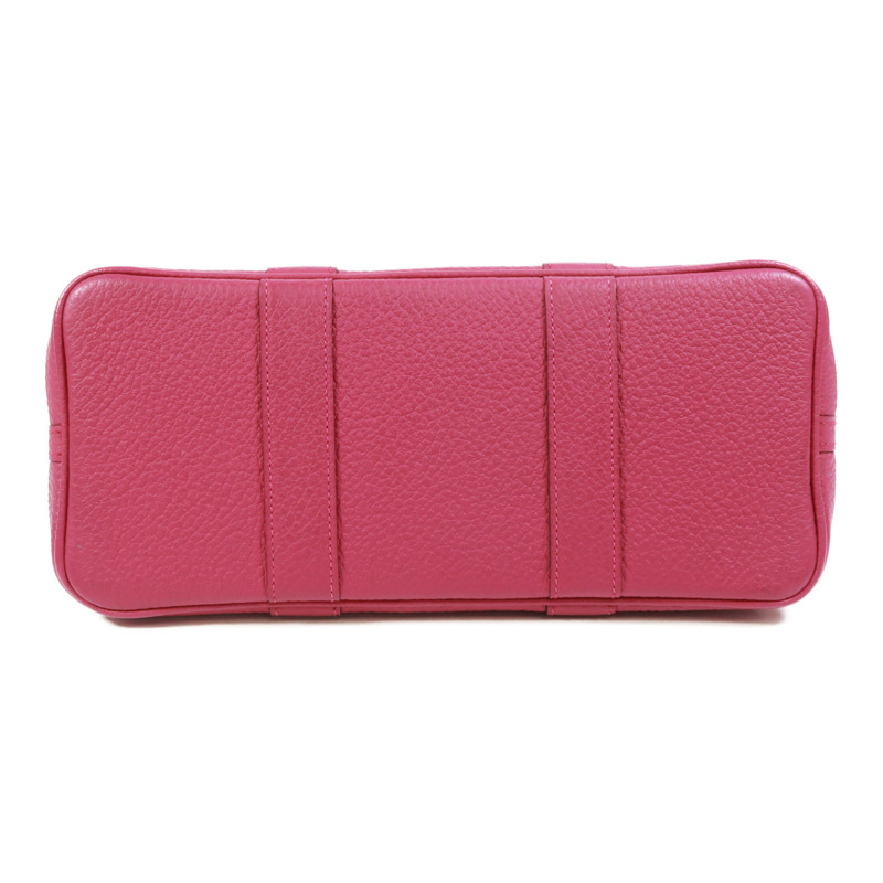 HERMES Negonda皮革Garden Party TPM銀扣手挽袋Rose Pourpre-3