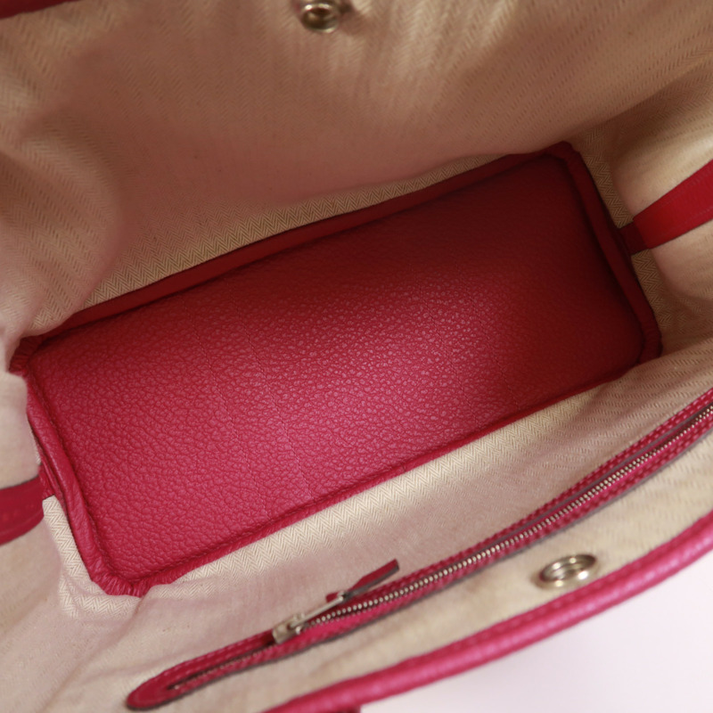 HERMES Negonda皮革Garden Party TPM銀扣手挽袋Rose Pourpre-4