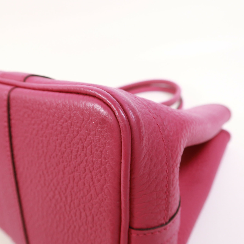 HERMES Negonda皮革Garden Party TPM銀扣手挽袋Rose Pourpre-9