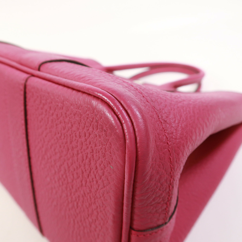 HERMES Negonda皮革Garden Party TPM銀扣手挽袋Rose Pourpre-11