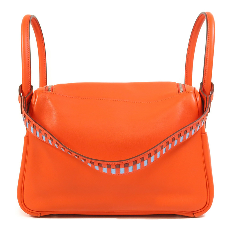 HERMES Swift皮革Lindy 26銀扣手挽肩背兩用袋Capucine-1