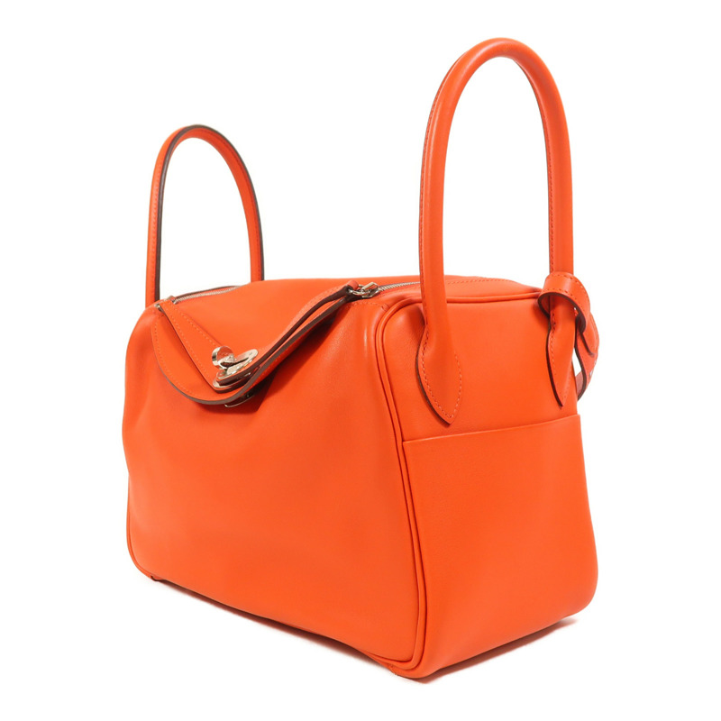 HERMES Swift皮革Lindy 26銀扣手挽肩背兩用袋Capucine-2