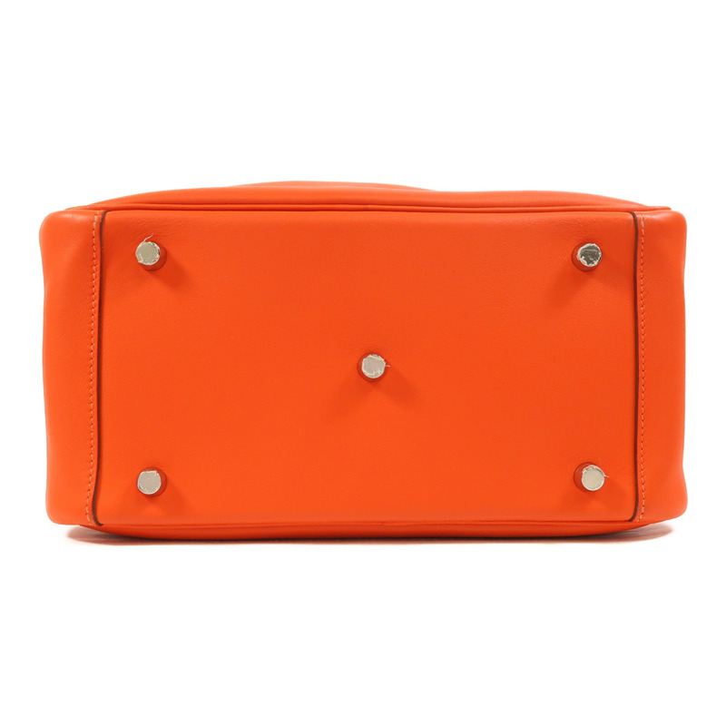 HERMES Swift皮革Lindy 26銀扣手挽肩背兩用袋Capucine-3