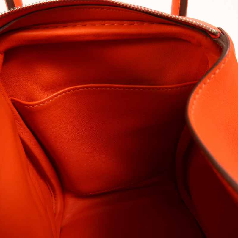 HERMES Swift皮革Lindy 26銀扣手挽肩背兩用袋Capucine-5