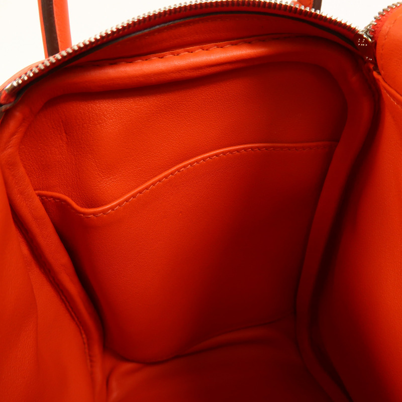 HERMES Swift皮革Lindy 26銀扣手挽肩背兩用袋Capucine-6
