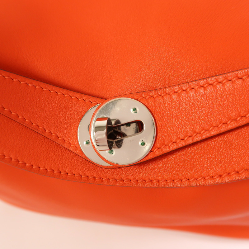 HERMES Swift皮革Lindy 26銀扣手挽肩背兩用袋Capucine-8