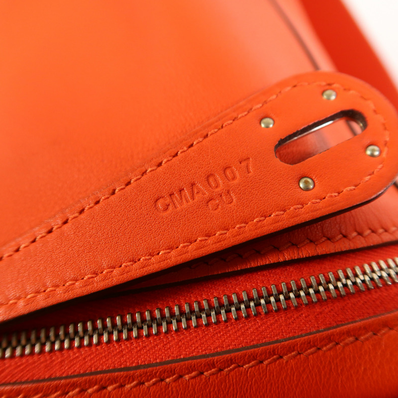 HERMES Swift皮革Lindy 26銀扣手挽肩背兩用袋Capucine-10