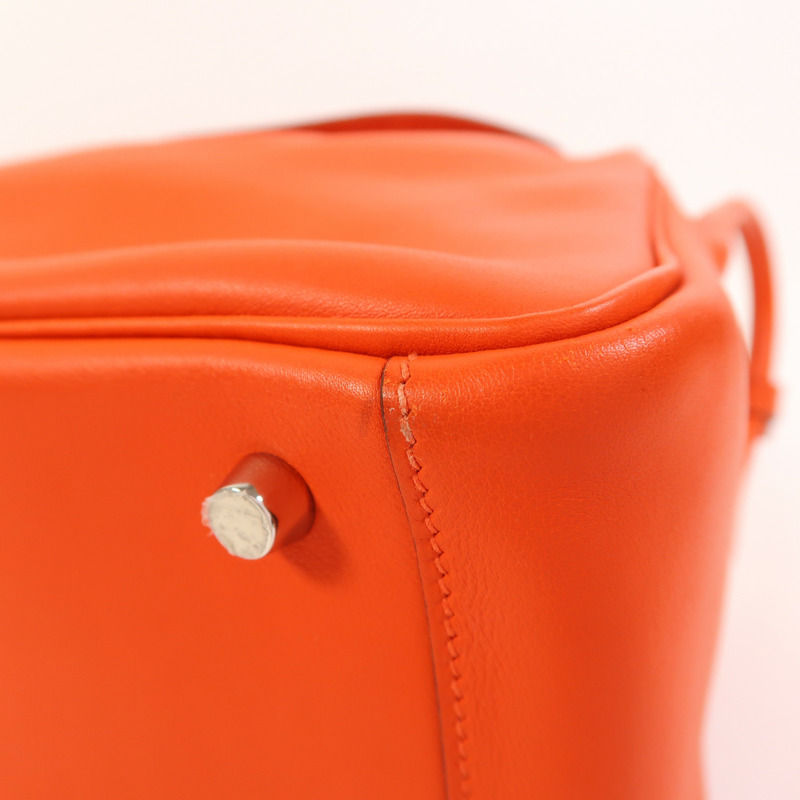 HERMES Swift皮革Lindy 26銀扣手挽肩背兩用袋Capucine-11