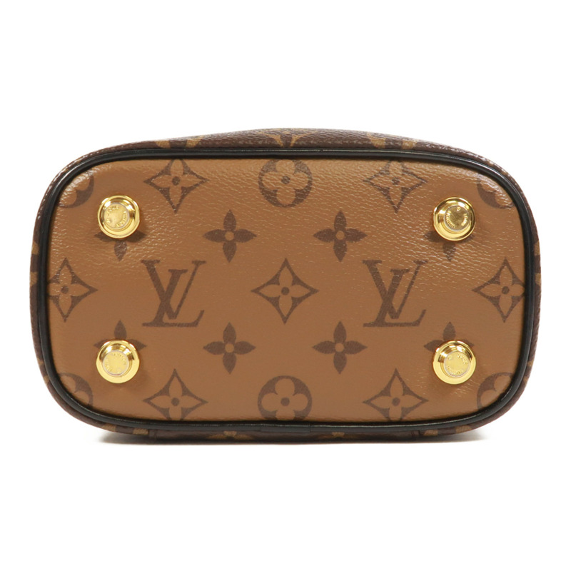 LOUIS VUITTON Monogram Reverse Vanity PM金扣手挽肩背兩用袋棕色-3