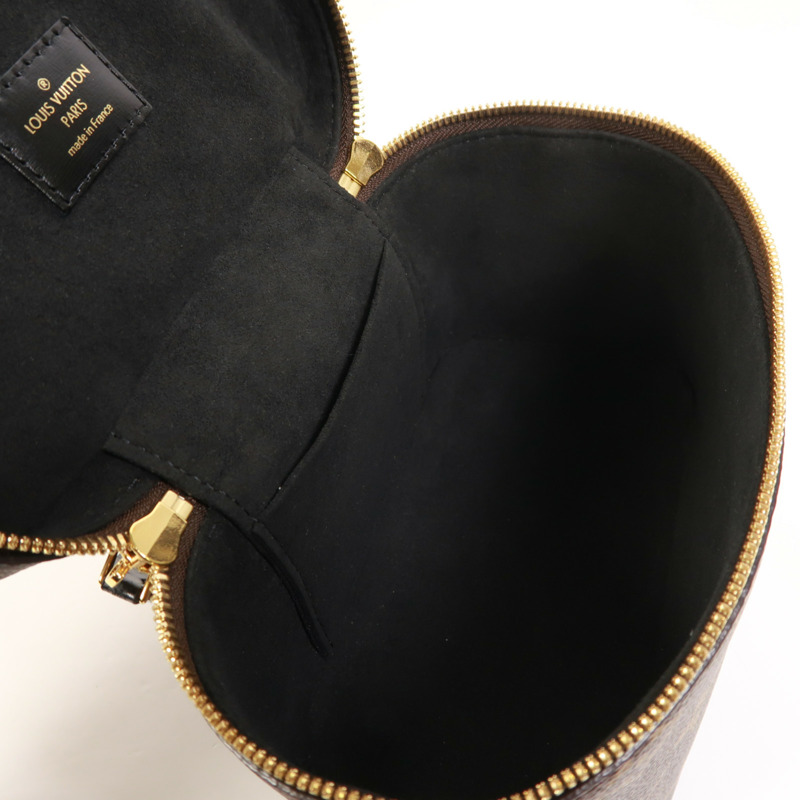 LOUIS VUITTON Monogram Reverse Vanity PM金扣手挽肩背兩用袋棕色-4