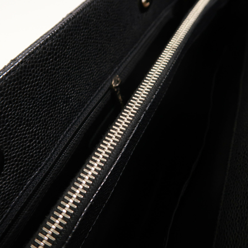 CHANEL 牛皮皮革GST Grand Shopping Tote Bag銀扣鏈帶肩背袋-16