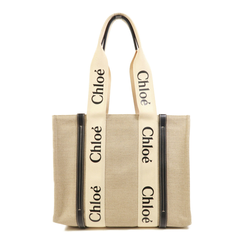 Chloe 帆布Woody Tote Medium肩背袋-0
