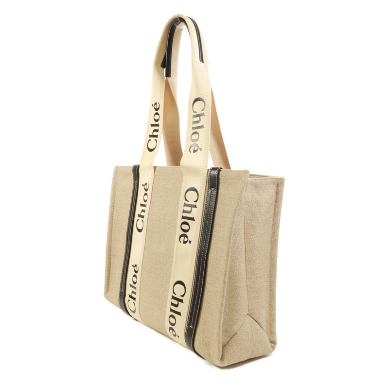 Chloe 帆布Woody Tote Medium肩背袋-2