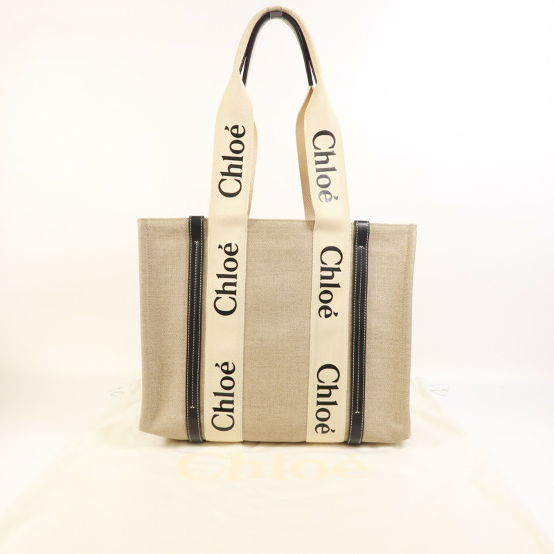 Chloe 帆布Woody Tote Medium肩背袋-9
