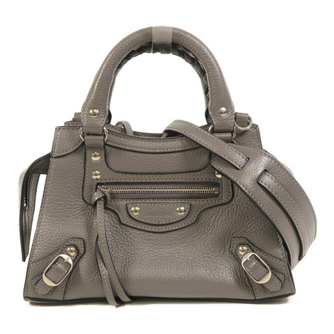 BALENCIAGA 牛皮皮革Neo Classic City Mini銀扣手挽肩背兩用袋