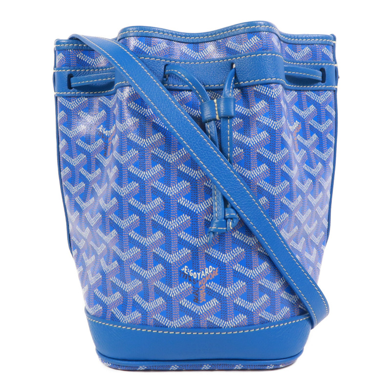 GOYARD 塗層帆布Petit Flot Bucket銀扣肩背袋-0