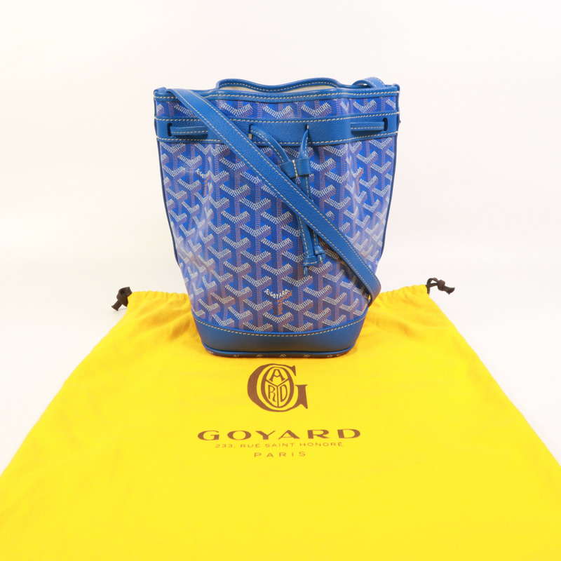 GOYARD 塗層帆布Petit Flot Bucket銀扣肩背袋-8