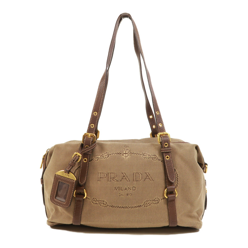 PRADA 帆布Shoulder Bag金扣肩背袋-0