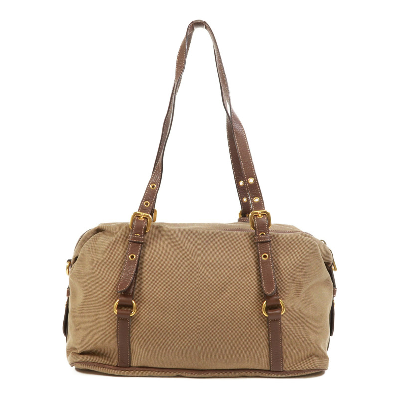 PRADA 帆布Shoulder Bag金扣肩背袋-1
