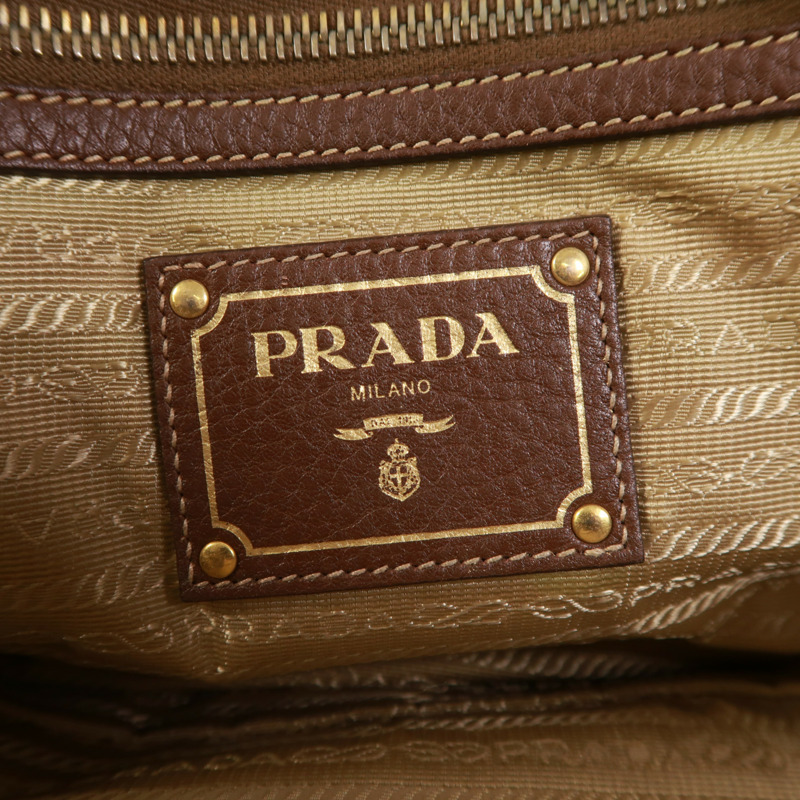 PRADA 帆布Shoulder Bag金扣肩背袋-6