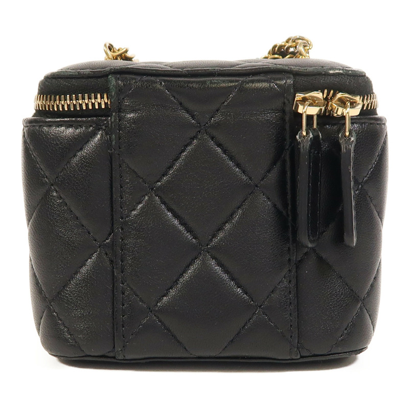 CHANEL 羊皮皮革Mini Vanity金扣鏈帶肩背袋-1