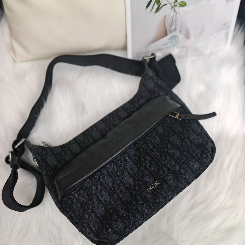 Dior 小號 Rider Soft 水餃包 牛皮拼尼龍拼帆布-2