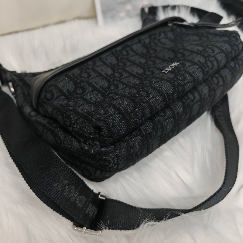 Dior 小號 Rider Soft 水餃包 牛皮拼尼龍拼帆布-3