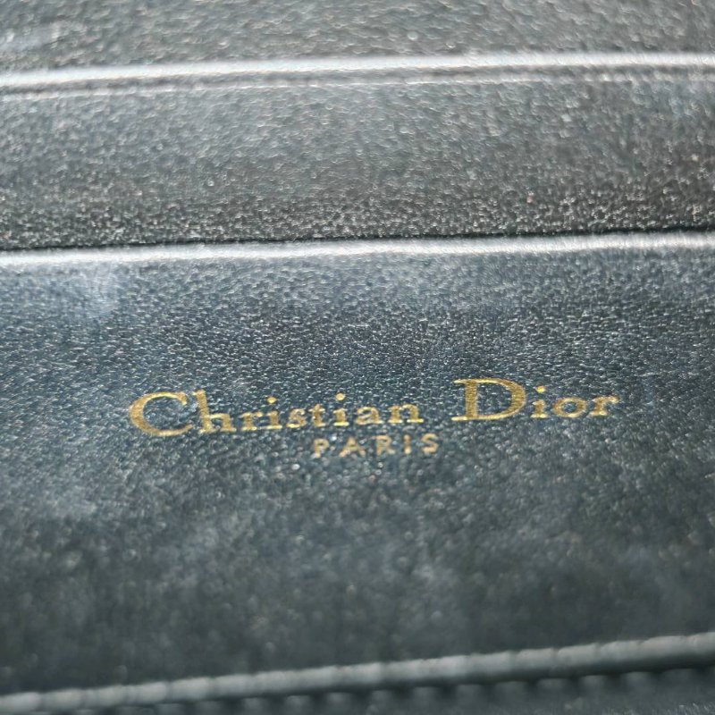 Dior Caro 黑色 藤格紋 牛皮 中號 金鏈-5