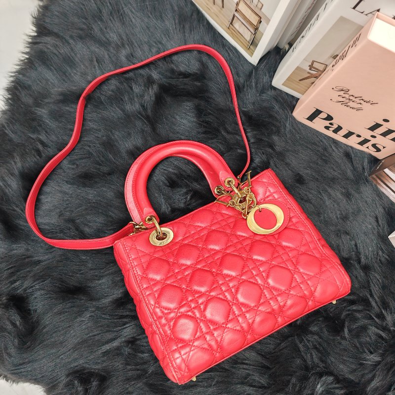 Dior 迪奧 紅色五格戴妃包-3