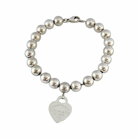 TIFFANY & CO. Return To Tiffany 8mm珠珠 純銀 愛心💗 手鏈