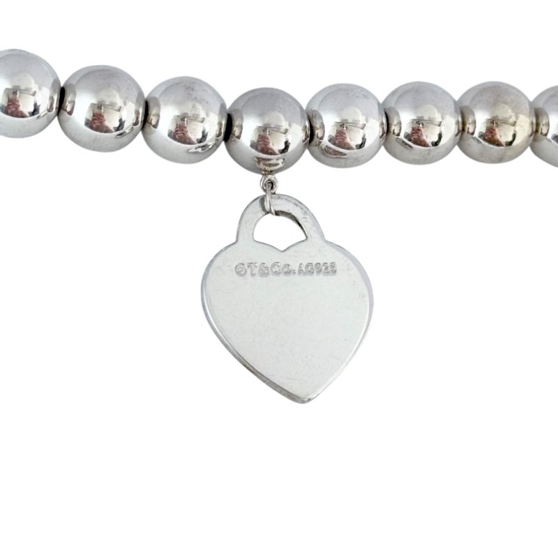 TIFFANY & CO. Return To Tiffany 8mm珠珠 純銀 愛心💗 手鏈-6
