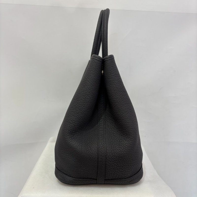 HERMES 深灰牛皮銀釦 Negonda G-P 36cm-1