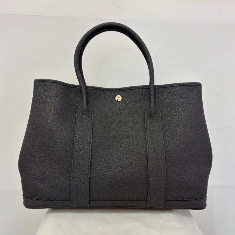 HERMES 深灰牛皮銀釦 Negonda G-P 36cm-2