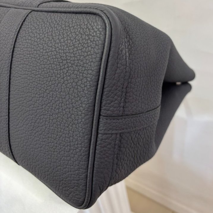 HERMES 深灰牛皮銀釦 Negonda G-P 36cm-6