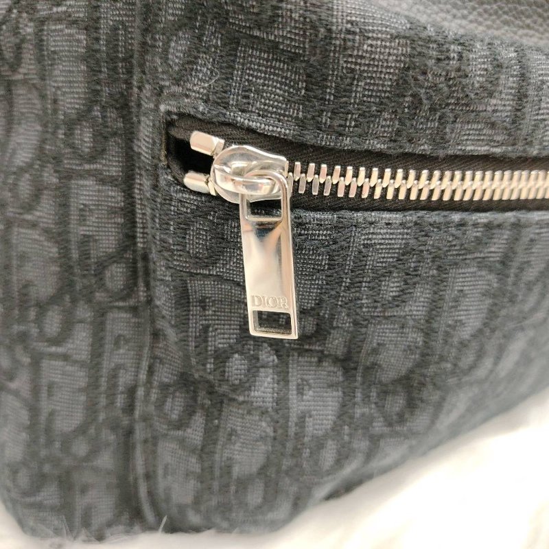 Dior Oblique 雙肩包 黑色 老花 塗層帆布拼牛皮 30 黑標-7