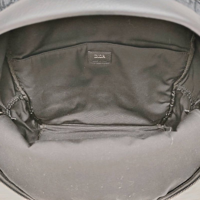 Dior Oblique 雙肩包 黑色 老花 塗層帆布拼牛皮 30 黑標-8