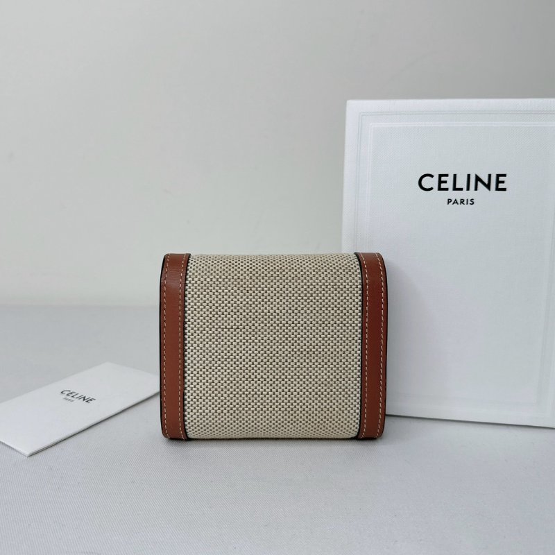 CELINE TRIOMPHE帆布三折短夾-1