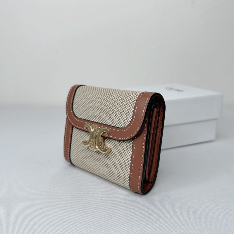 CELINE TRIOMPHE帆布三折短夾-2