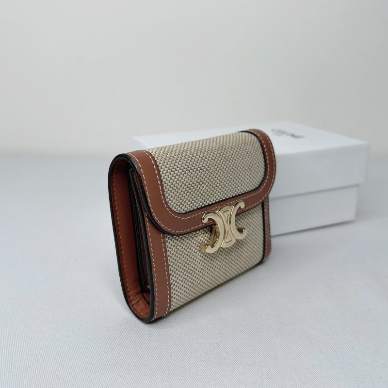 CELINE TRIOMPHE帆布三折短夾-3