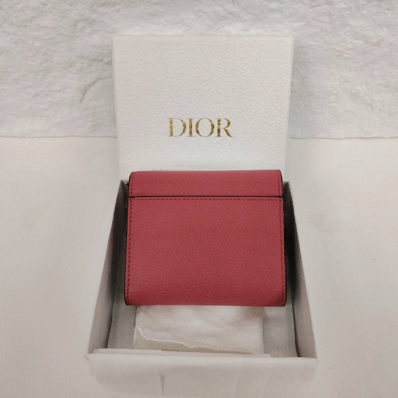 Dior 迪奧 粉色Saddle Lotus 錢包-2