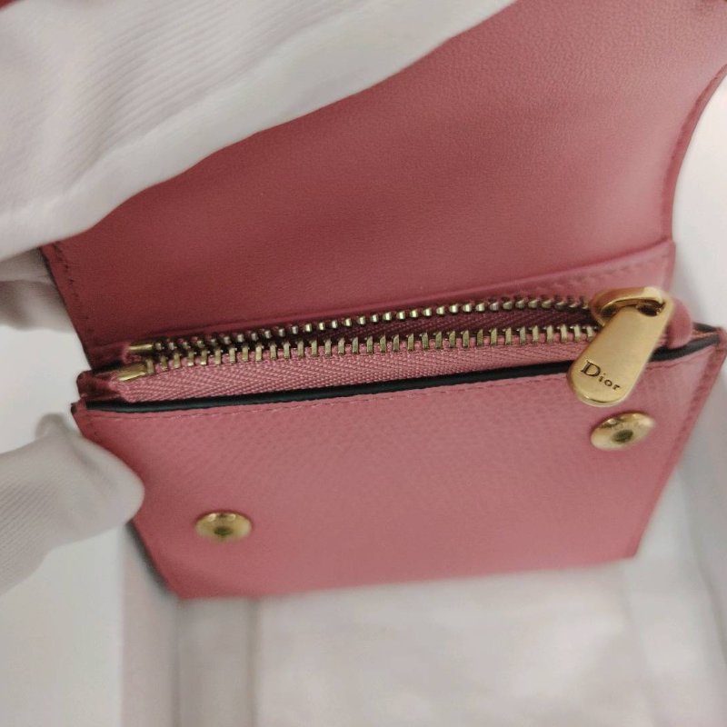 Dior 迪奧 粉色Saddle Lotus 錢包-3