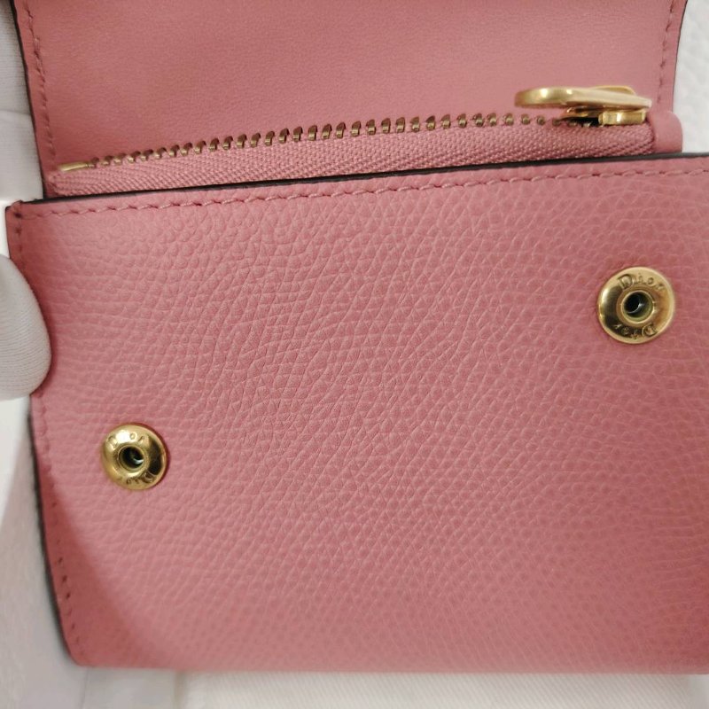 Dior 迪奧 粉色Saddle Lotus 錢包-4