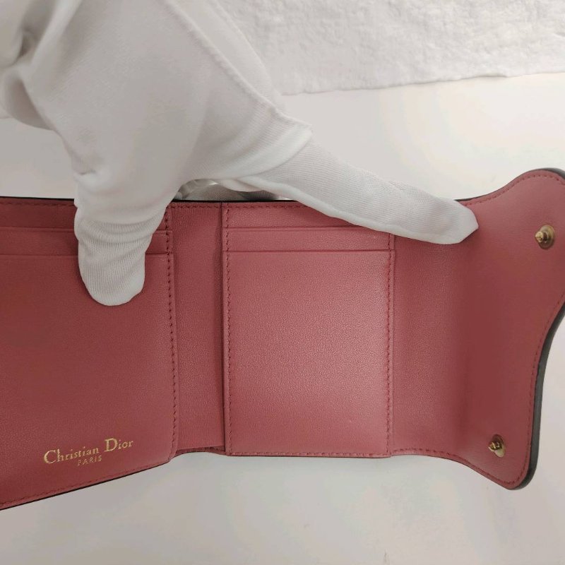 Dior 迪奧 粉色Saddle Lotus 錢包-6