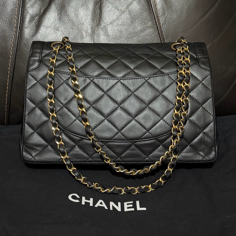 Chanel 中古巴黎限定鴛鴦金銀扣flap bag-1