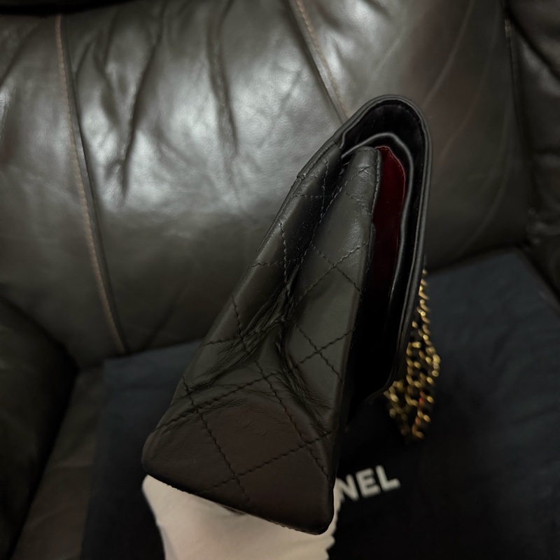 Chanel 中古巴黎限定鴛鴦金銀扣flap bag-4