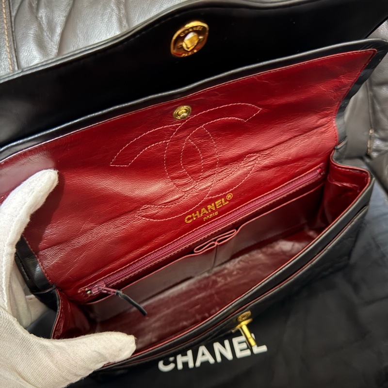 Chanel 中古巴黎限定鴛鴦金銀扣flap bag-7