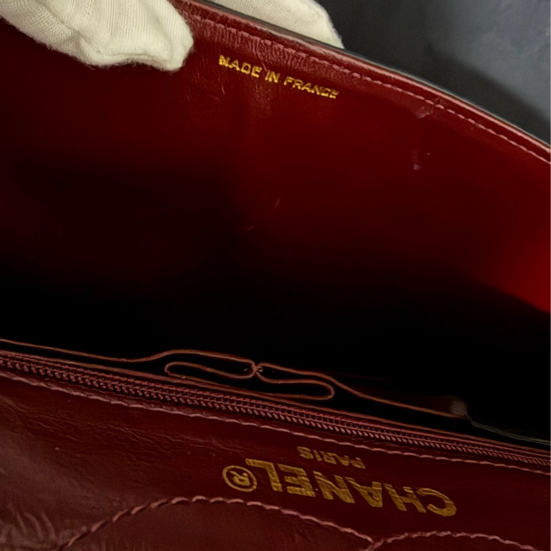 Chanel 中古巴黎限定鴛鴦金銀扣flap bag-8