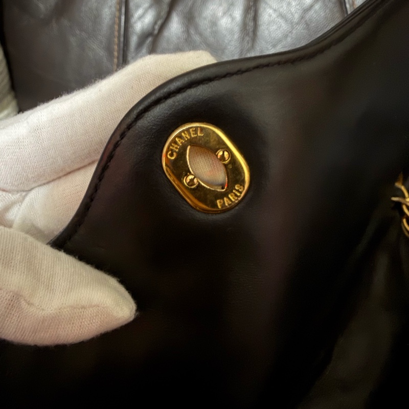 Chanel 中古巴黎限定鴛鴦金銀扣flap bag-9